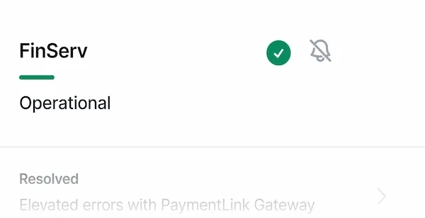 Page card with operational state