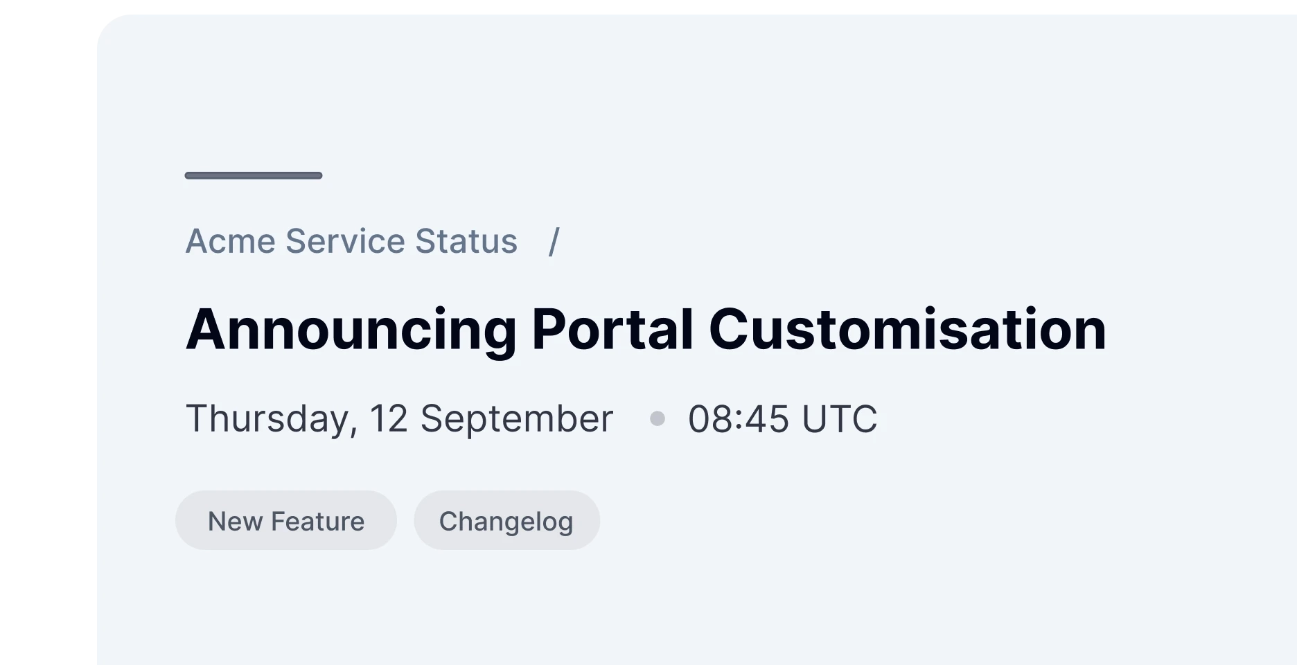 New announcement card