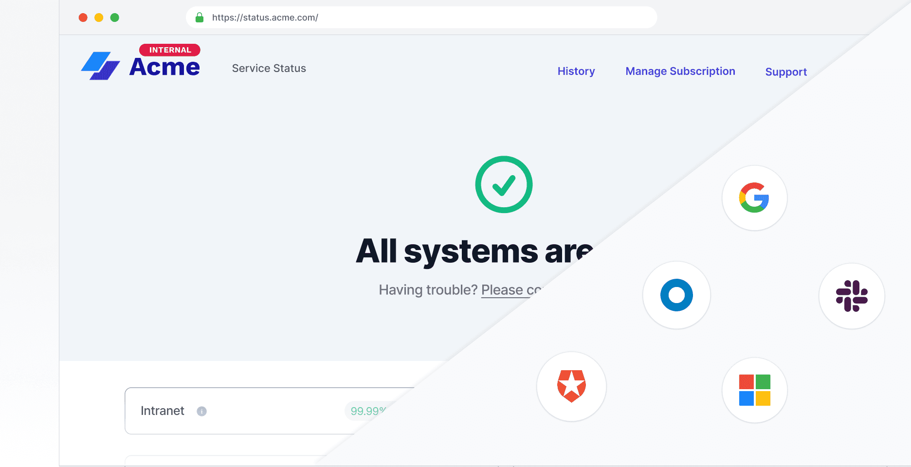 Private Status Page