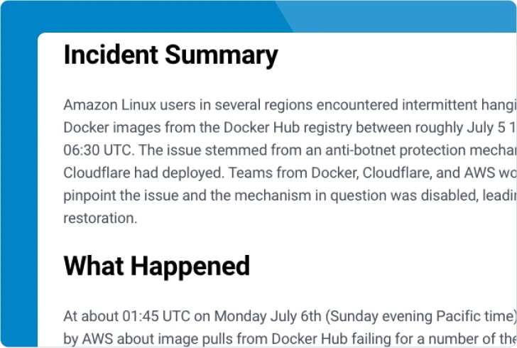 Docker post-incident review